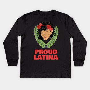 proud latina Kids Long Sleeve T-Shirt